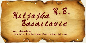 Miljojka Basailović vizit kartica